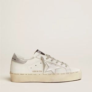 Golden Goose Hi Star with star and metallic silver heel